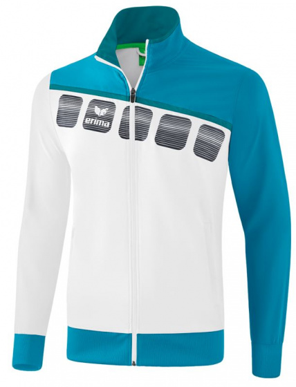 Erima prezentačná bunda 5-C junior polyester bielo/modrá veľkosť 152