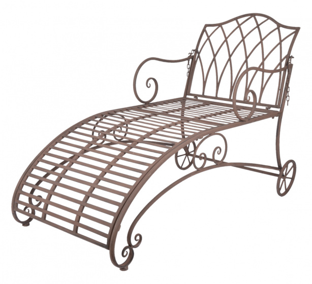 Esschert Design ligstoel 144,5 x 70 x 90,3 cm staal bruin Esschert Design ligstoel 144,5 x 70 x 90,3 cm staal bruin