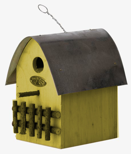 nesting box 22,2 x 15 x 20 cm wood yellow