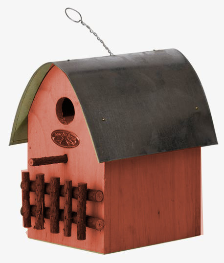 nesting box 22,2 x 15 x 20 cm wood red