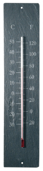 Esschert Design vonkajší teplomer 10 x 45 cm bridlicovo sivý