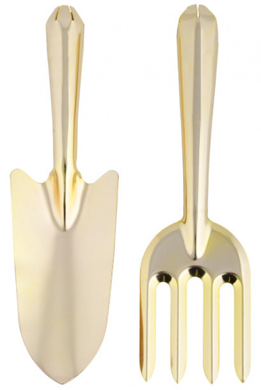 Esschert Design tuingereedschapset 8 x 27,8 cm staal goud Esschert Design tuingereedschapset 8 x 27,8 cm staal goud