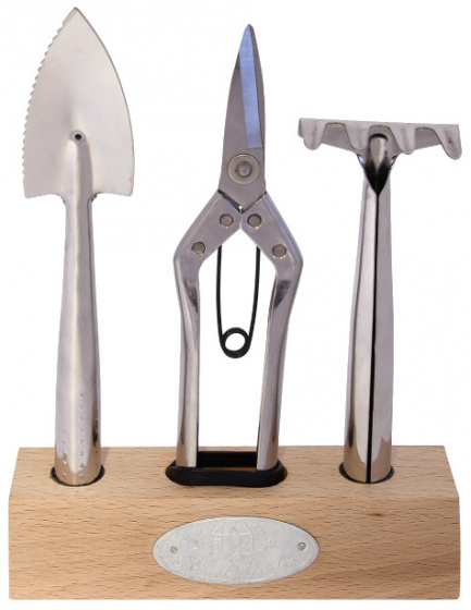 Esschert Design tuingereedschapsset RVS zilver 3 delig Esschert Design tuingereedschapsset RVS zilver 3 delig