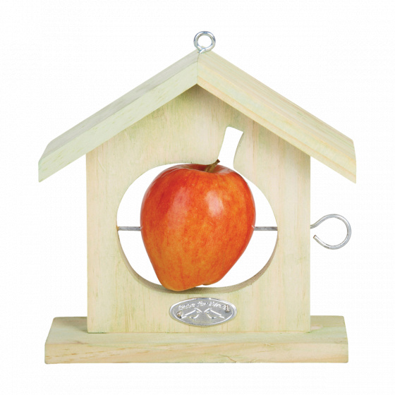 bird feeder Apple 20,2 x 19,3 cm wood natural
