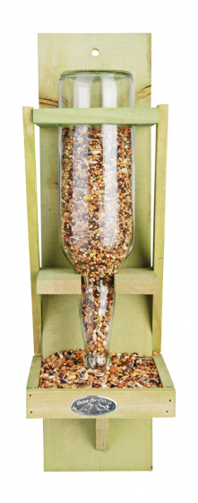 bird feeder 44,5 x 16 cm wood/glass green