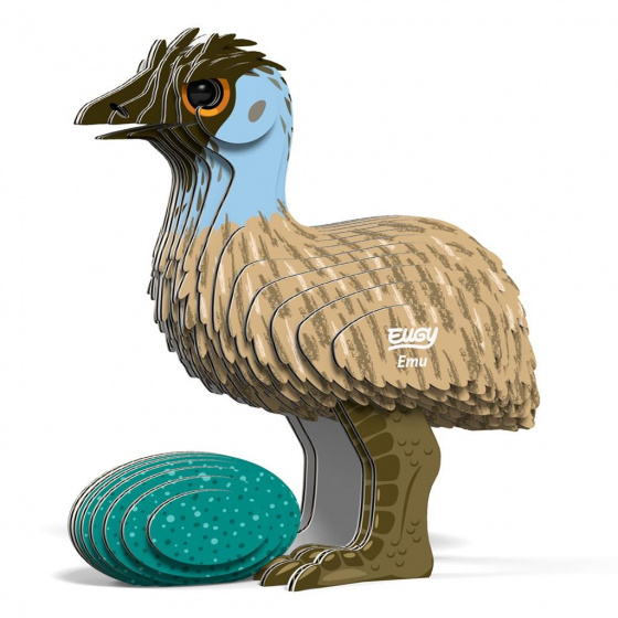 3D Puzzle Emu junior 8,1 x 9 cm cardboard brown/blue