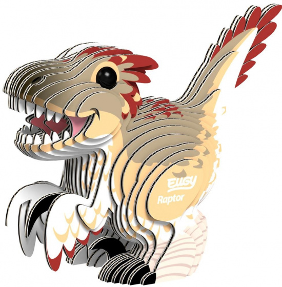 3D Puzzle Raptor junior 8,3 x 6,8 cm cardboard beige/white