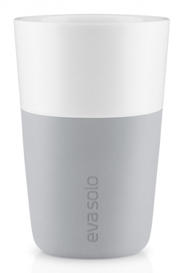 Eva Solo šálka Cafe Latte 360 ??ml porcelán/silikónová šedá 2ks