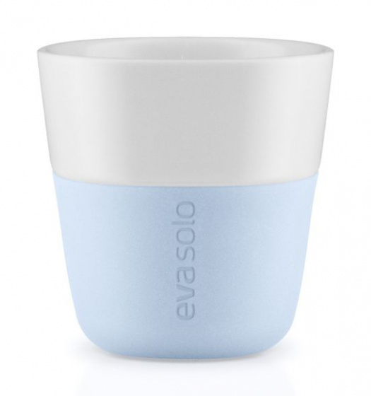 Eva Solo šálka Espresso 80 ml porcelán/silikónová svetlomodrá 2ks