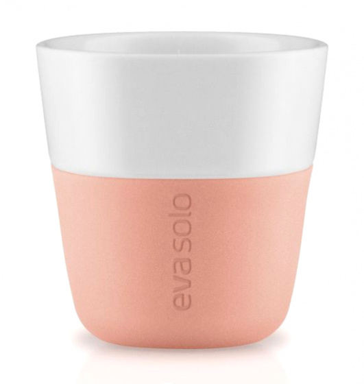 Eva Solo šálka Espresso 80 ml porcelán/silikónový pomaranč 2 kusy