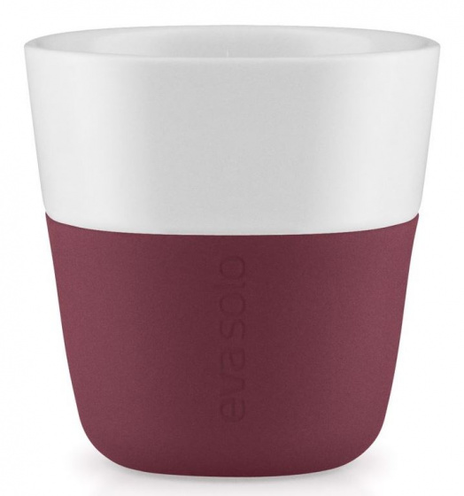 Eva Solo šálka Espresso 80 ml porcelán/silikónová červená/biela 2 kusy
