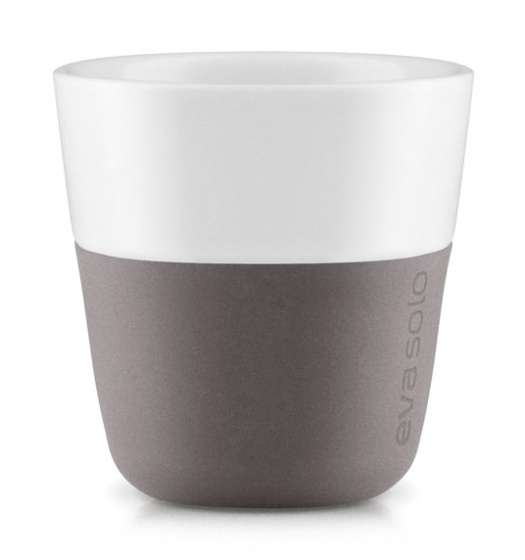 Eva Solo šálka Espresso 80 ml porcelán/silikónová šedá 2 kusy