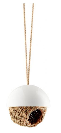 Eva Solo vtáčia búdka závesná 50 x 13 cm porcelánová biela/prírodná