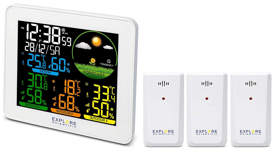Explore Scientific meteostanica 12,4 x 14,1 cm biela 5-dielna
