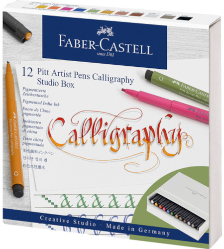 Faber Castell kaligrafické pero Pitt Artist C 2,5 mm biele 12 ks