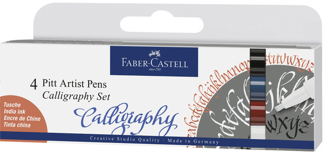Faber Castell kaligrafické pero Pitt Artist C 2,5 mm biele 4 ks