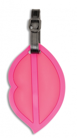 luggage label Kiss 11 x 7,5 cm pink