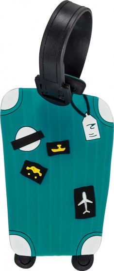 suitcase labels 9 x 5,5 cm turquoise 2 pieces