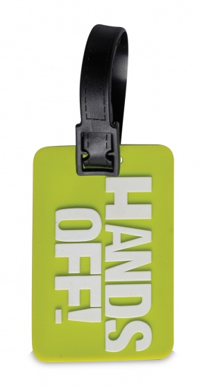 suitcase labels Hands Off! 7.5 x 5 cm green 2 pieces