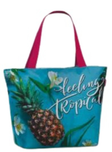 Fabrizio plážová taška Feeling Tropical 38 x 40 cm polyester modrá