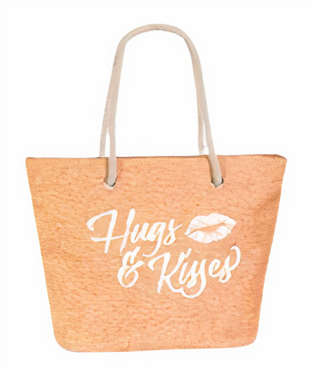 plážová taška Hugs & Kisses dámska 41 litrov polyester oranžová