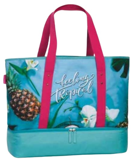 plážová taška s chladiacim vreckom 50 x 43 cm polyester modrá