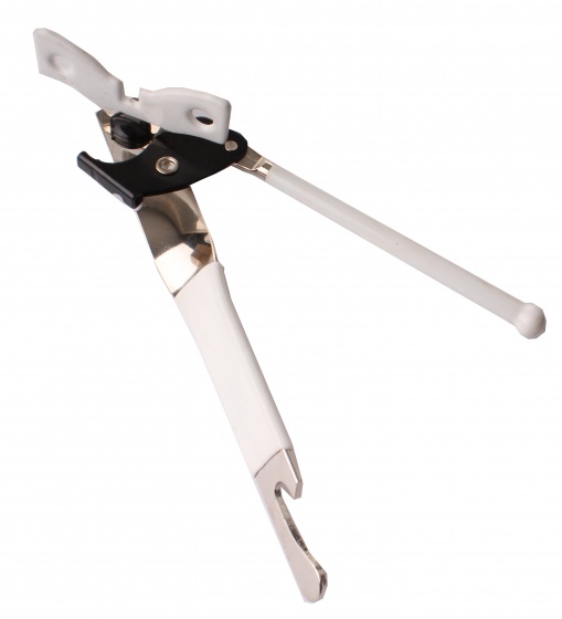 tin and bottle opener 15 cm silver/white