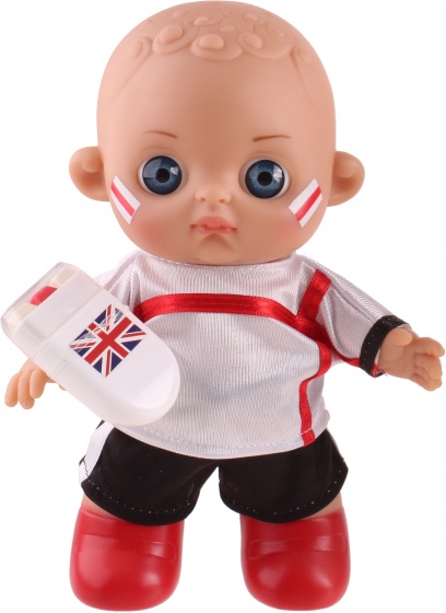 Falca voetbal babypop met schmink engeland 20 cm