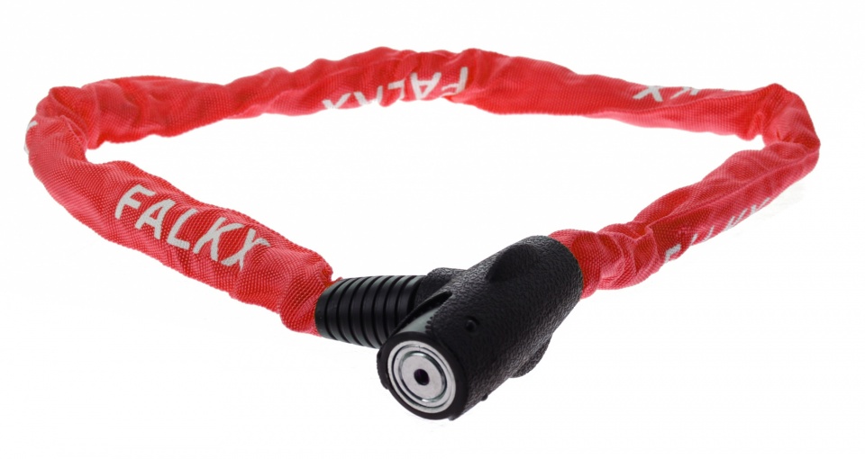 Falkx kettingslot met nylon hoes 1000 x 6 mm rood