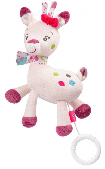 Fehn muziekdoos hert roze 17 cm