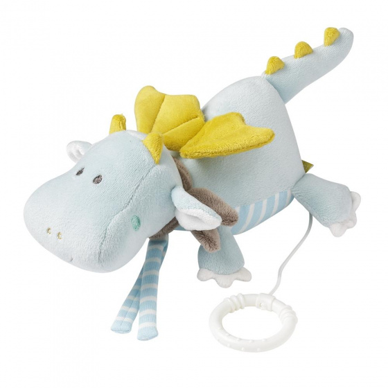 music box dragon junior 20 cm polyester light blue