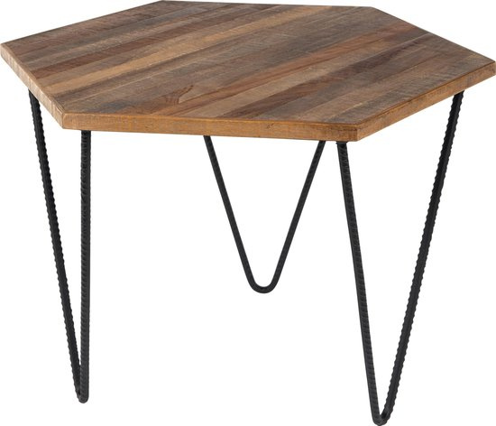 Feliz Lifestyle príručný stolík Cor 56 x 39 cm drevo/oceľ číra/čierna