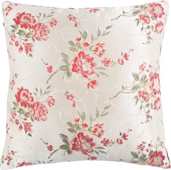 Feliz Lifestyle vankúš Jade 45 x 45 cm polyester ivory biela/červená