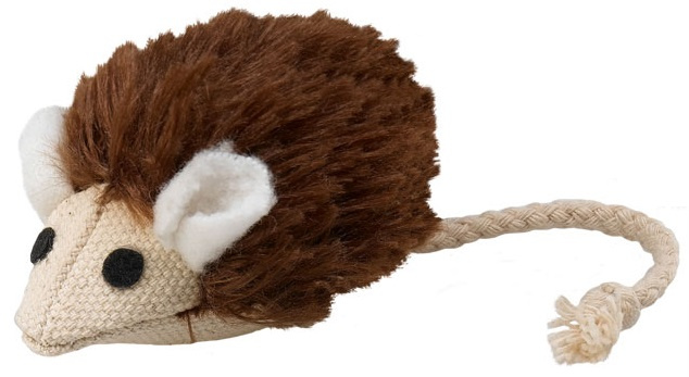 Ferplast hračka pre mačku Myška 9 x 10 cm textil hnedá/čierna