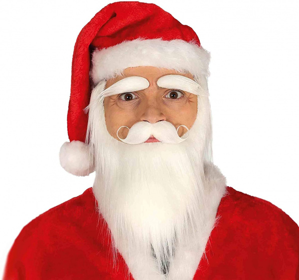Fiestas Guirca fúzatý Santa Claus pánsky syntetický biely 4dielny