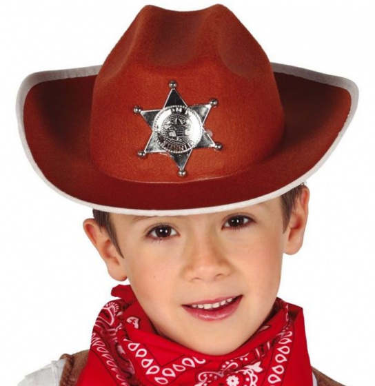 Fiestas Guirca kovbojský klobúk Sheriff junior filc hnedý jednoveľkosť