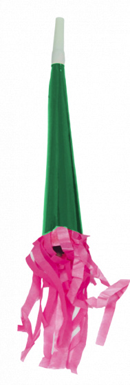 Fiestas Guirca party klaksón so strapcami junior 27 cm kartón zelený