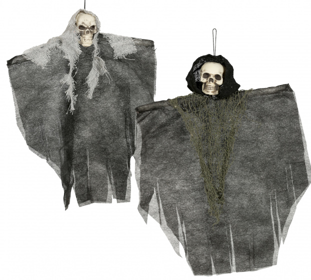 Fiestas Guirca nástenná dekorácia kostra 30 cm PVC/polyester sivá