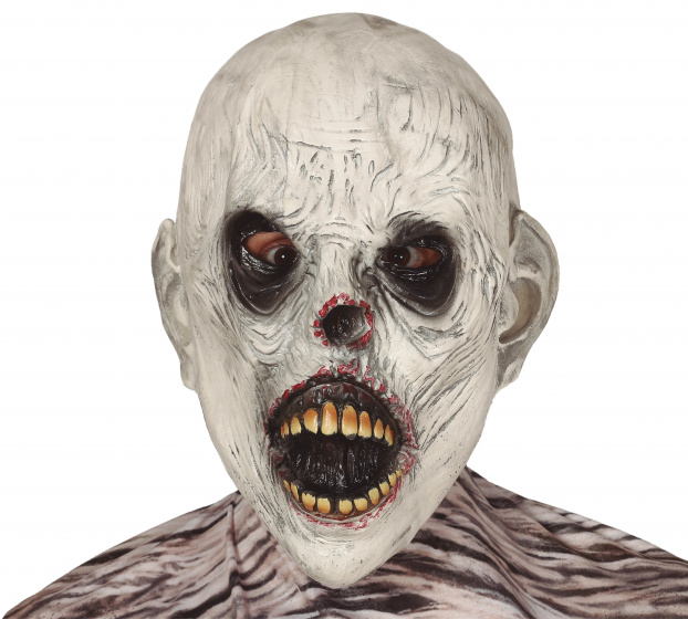 Fiestas Guirca maska na hlavu zombie latexová biela jednoveľ