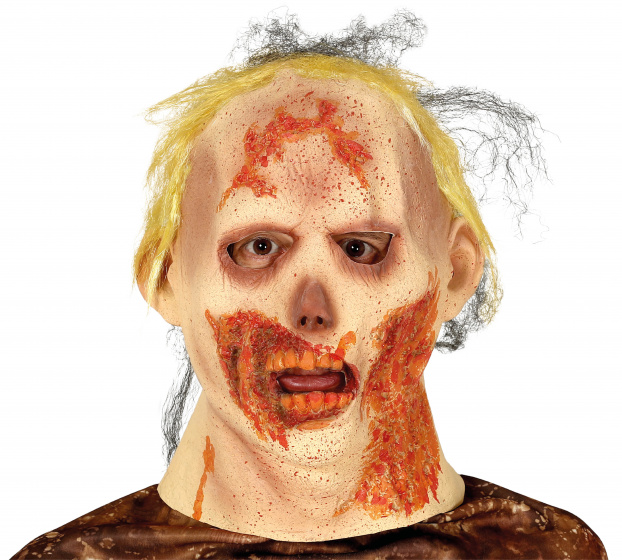 Fiestas Guirca hlavná maska zombie latexová béžová/oranžová jednoveľkosť