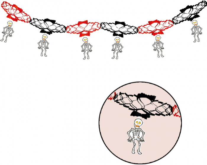 Fiestas Guirca kostra kyvadlo 200 cm papier čierna/červená
