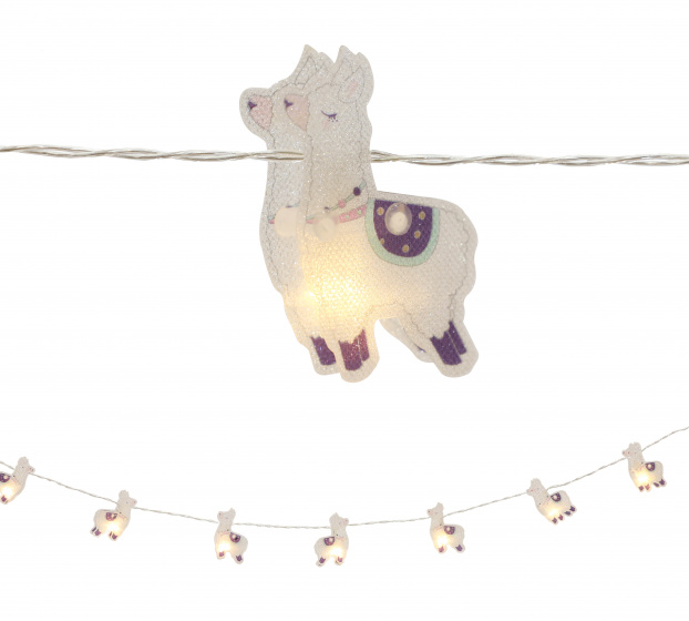 Fiestas Guirca girlanda lama 10 led 165 cm kartón multicolor