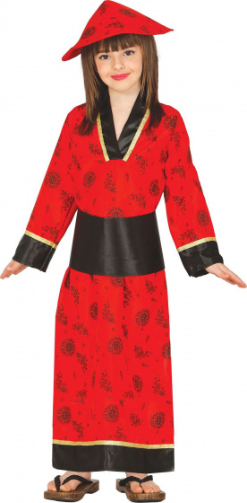 Fiestas Guirca šaty Kimono dievčenské červené / čierne mt 128/134