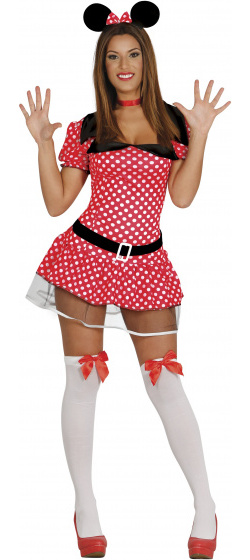 Fiestas Guirca dress up Myška dámska červená veľ. MM 3dielna