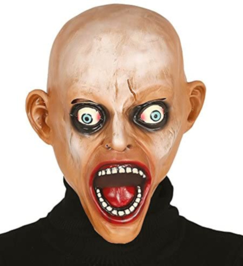 Fiestas Guirca kostýmová maska Bald Zombie 28 cm latexová hnedá