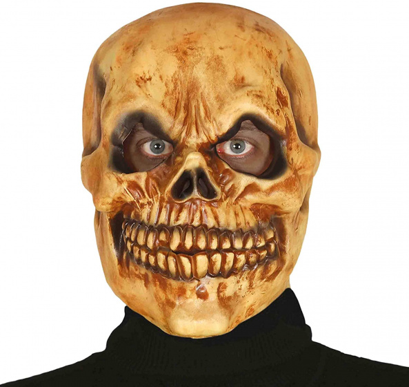 Fiestas Guirca kostýmová maska ??Scary Skeleton latexová béžová jednoveľ