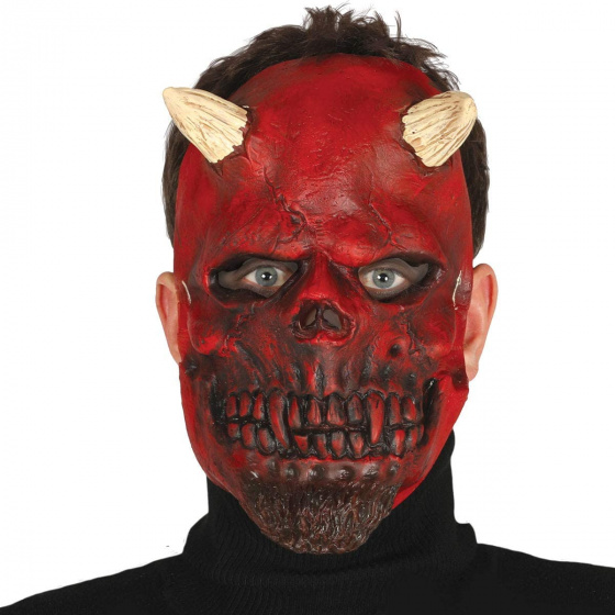 Fiestas Guirca kostýmová maska Skeleton Demon latexová červená jednoveľkosť