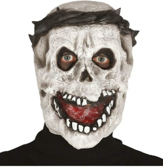 Fiestas Guirca maskovacia maska Cheerful Skeleton latexová biela jednovel