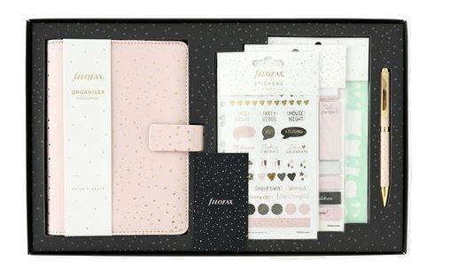 Filofax notitieset confetti papier roze/zwart 6 delig Filofax notitieset confetti papier roze/zwart 6 delig