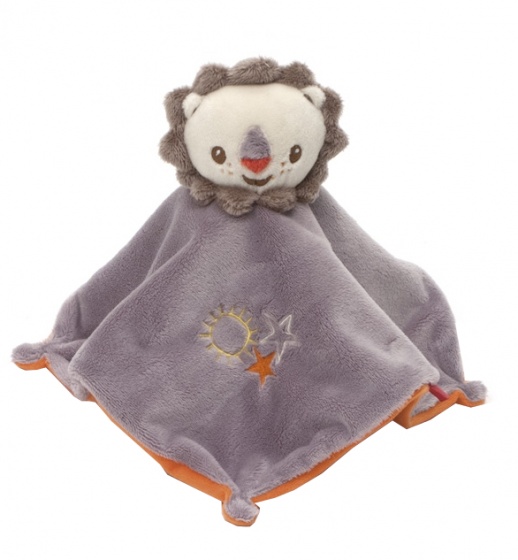 cuddle cloth with rattle lion 28 cm gray